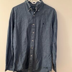 Ralph Lauren Men's Denim Blue Button Down Shirt